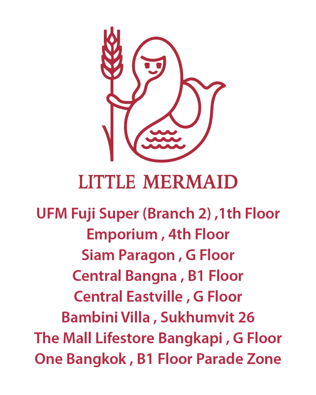 Little Mermaid Thailand - Branch Locations List