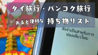 タイ旅行 バンコク旅行 あると便利な持ち物リスト