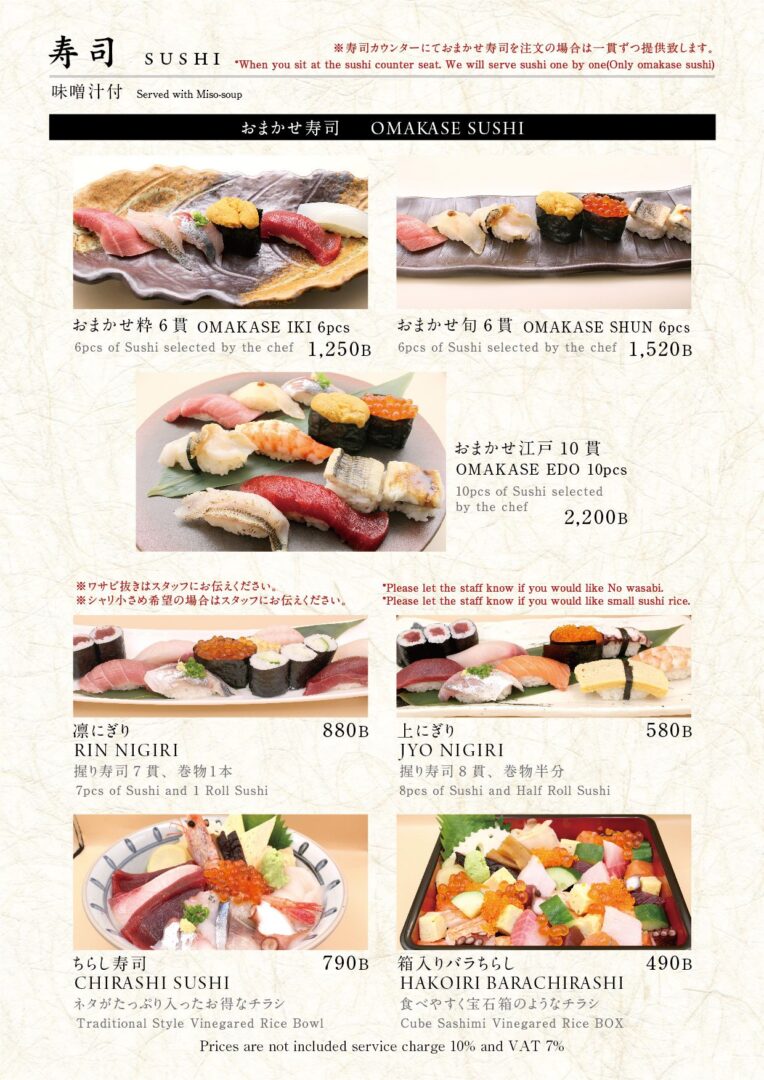 Sushi Rin Grand Menu