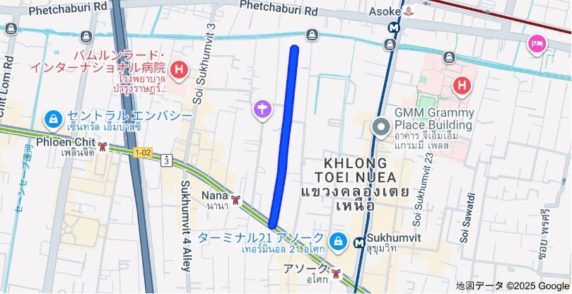 スクンビットソイ13の地図