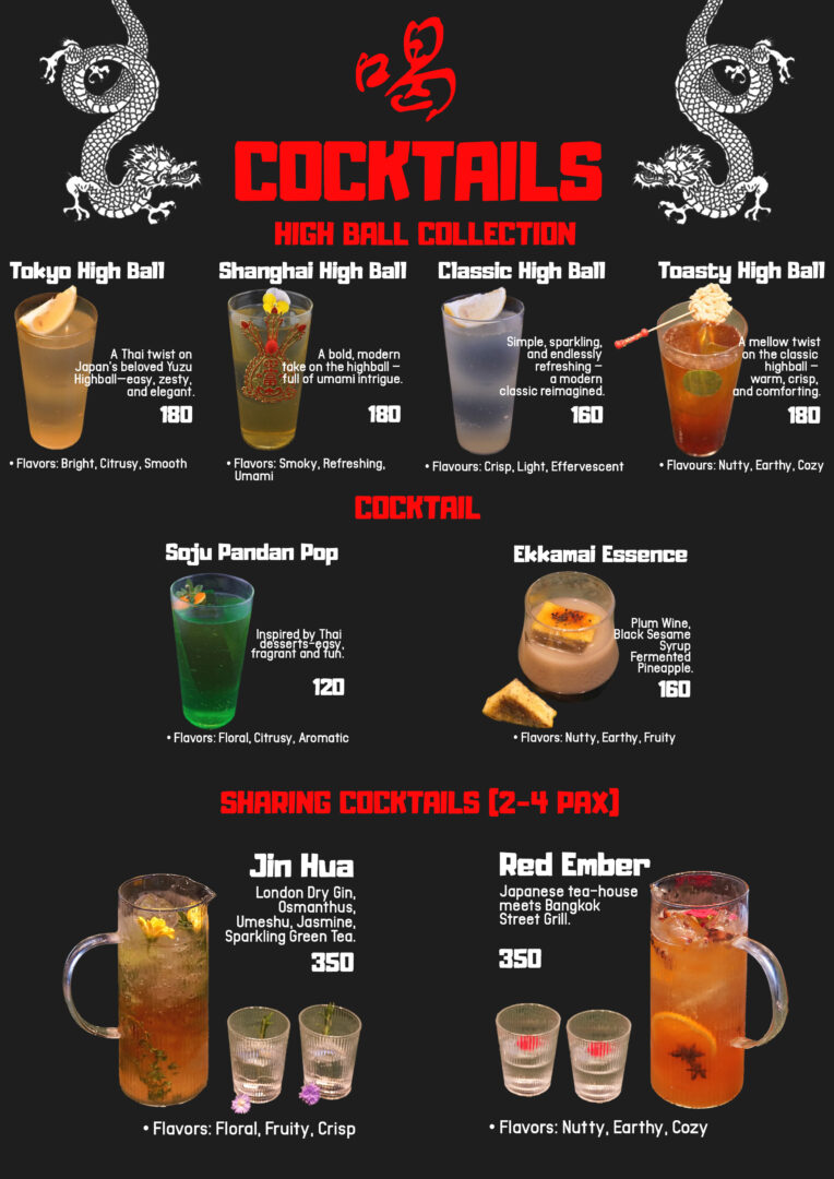 グリル・イン・バンコクのドリンクメニュー