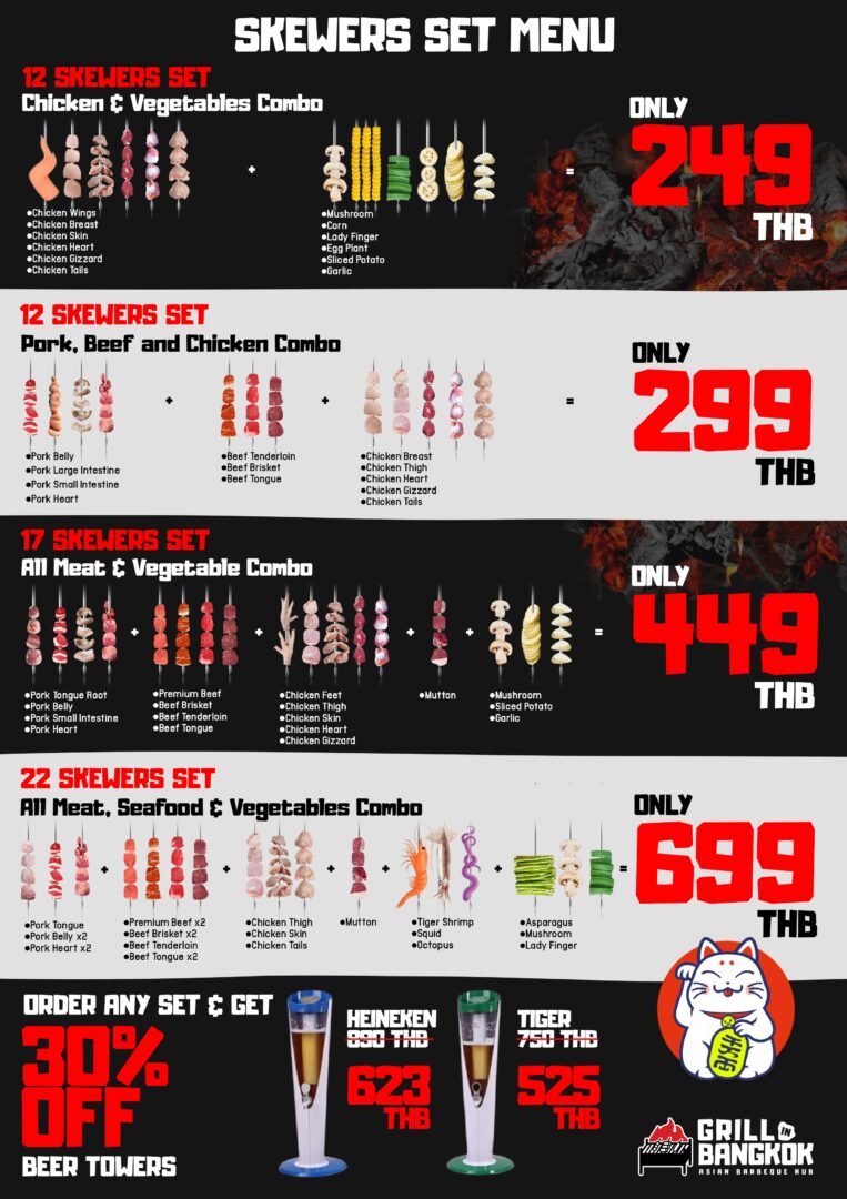 グリル・イン・バンコクのプロモーションメニュー
