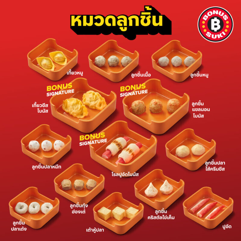 BONUS SUKIの豊富な食材の紹介