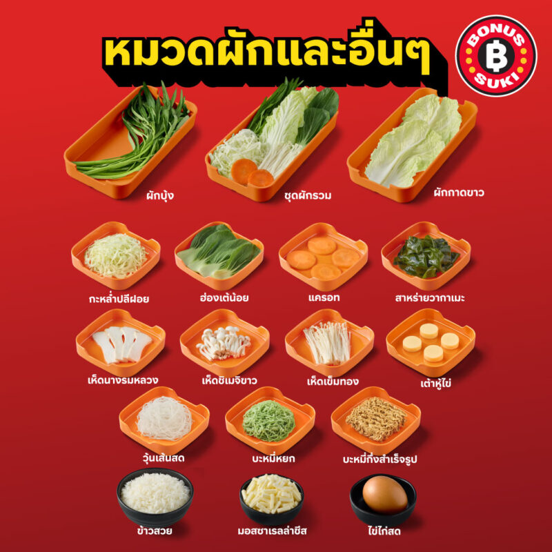 BONUS SUKIの豊富な食材の紹介