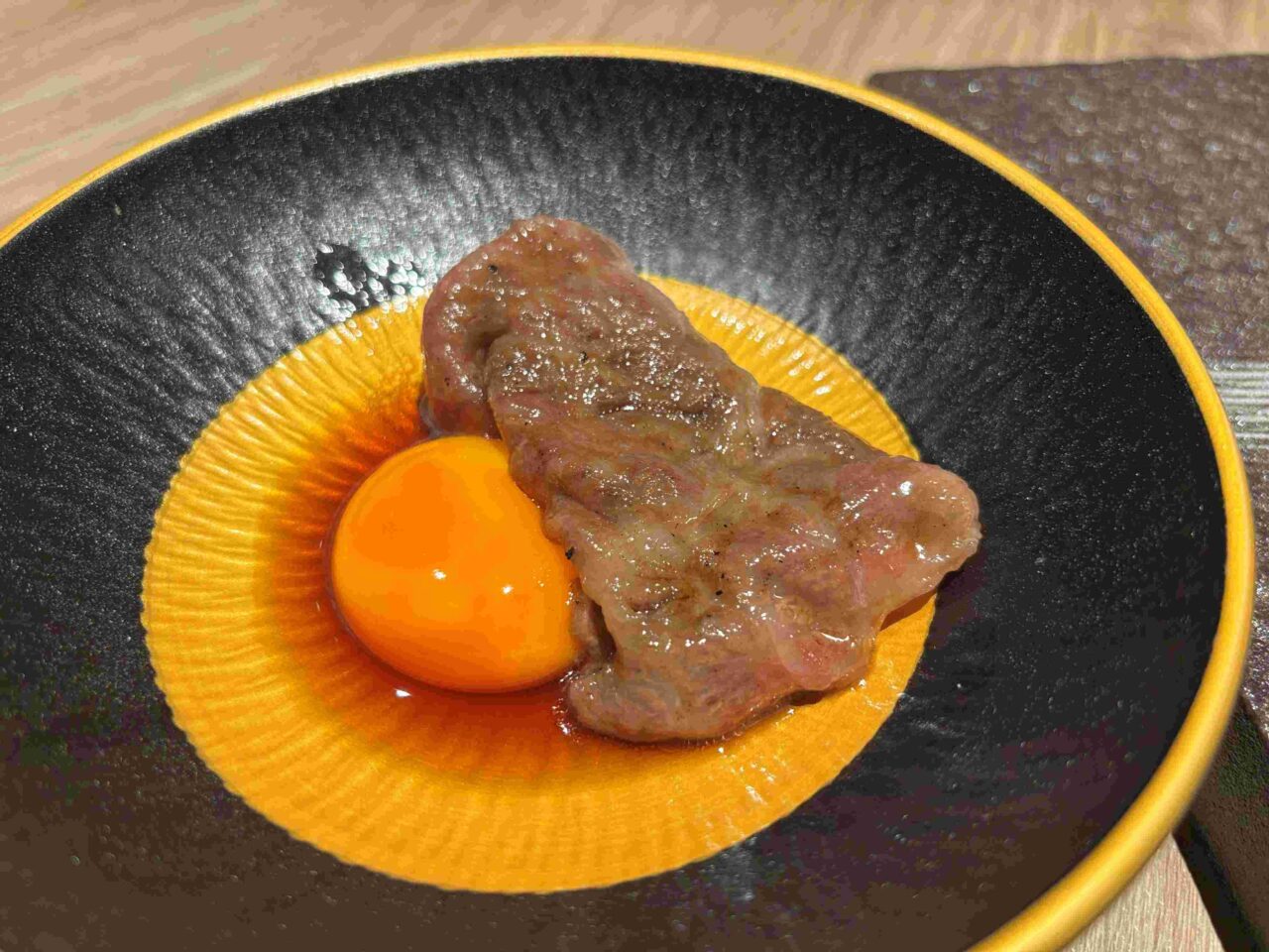 近藤かおりのレビュー：トンローの新店 あお季のランチコース　和牛サーロイン焼きすき　Wagyu sirloin “Yaki-Suki”