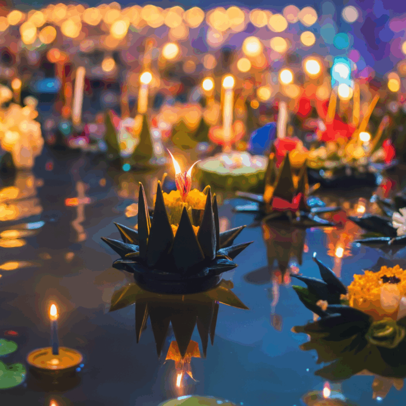 首都バンコクでは、チャオプラヤー川沿いや市内の公園で盛大なイベントが行われます。