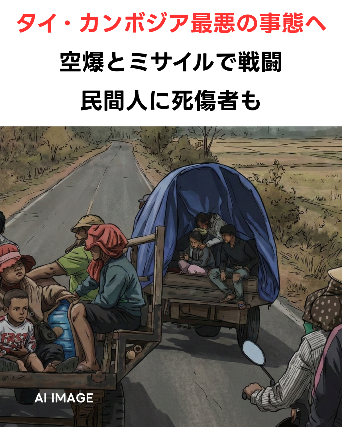 【緊急】タイ軍が空爆 カンボジア軍はミサイル 両国に死傷者多数、民間人に死者も