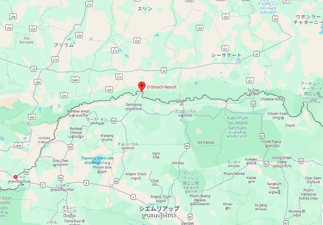 タイとカンボジアの国境付近にある 特殊詐欺拠点があった場所
出典:GoogleMap