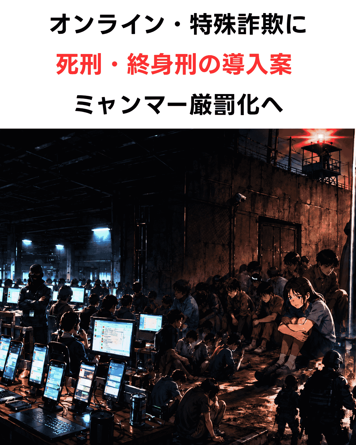 ミャンマーがオンライン・特殊詐欺に死刑・終身刑を導入する法案を公表 厳罰化へ