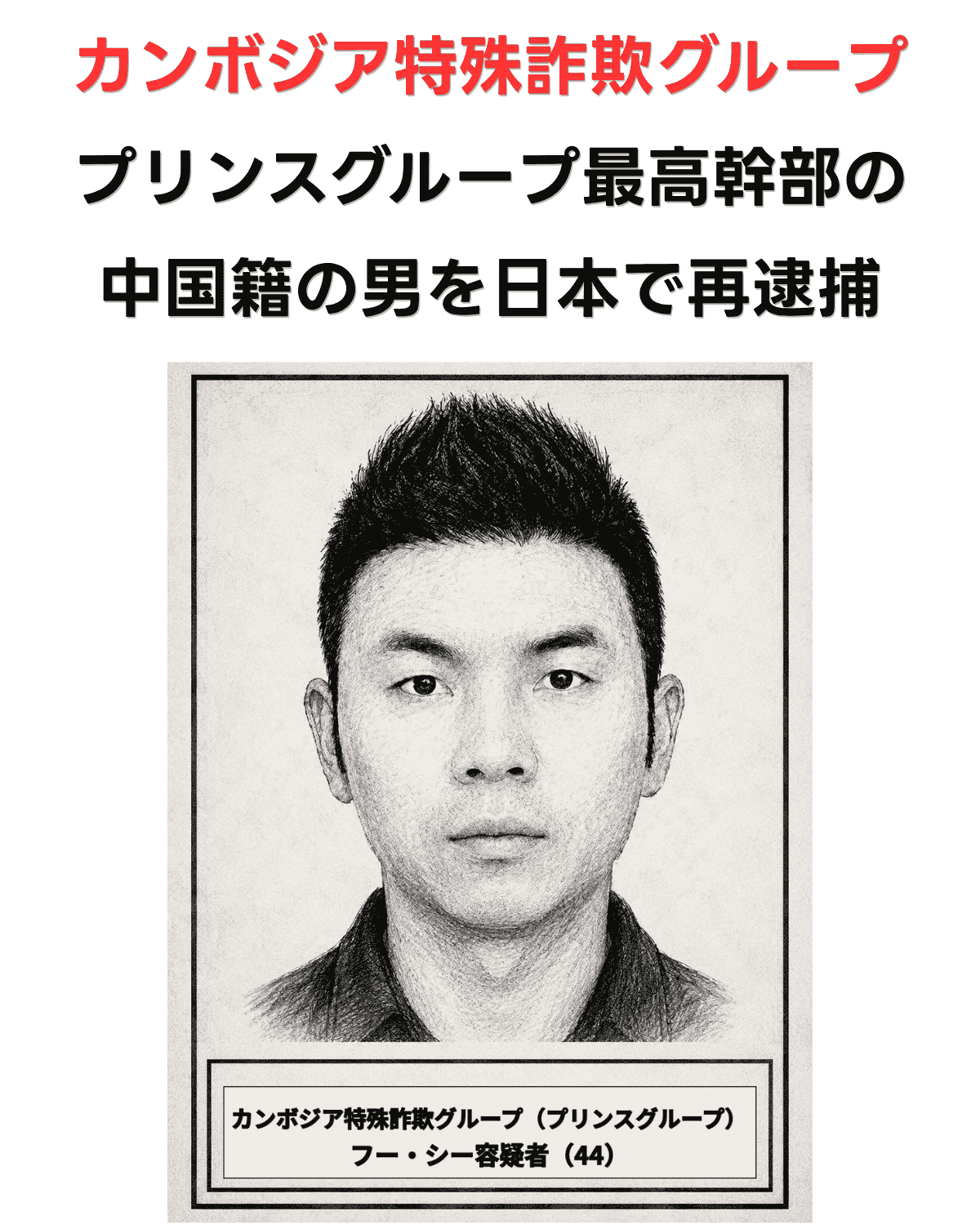 カンボジア特殊詐欺グループの最高幹部か 中国籍のフー・シー容疑者を日本で再逮捕