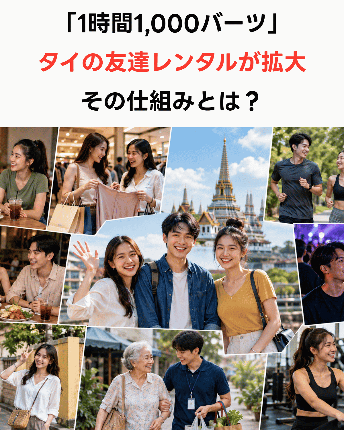 タイで「1時間1,000バーツ」から始まる友達レンタルが拡大　その仕組みとは？